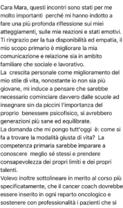 testimonianza cancro fa paura